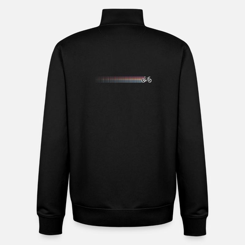 Rainbow Gradient Bicycle Silhouette - Unisex Organic Zip Sweatshirt by Stanley/Stella - black