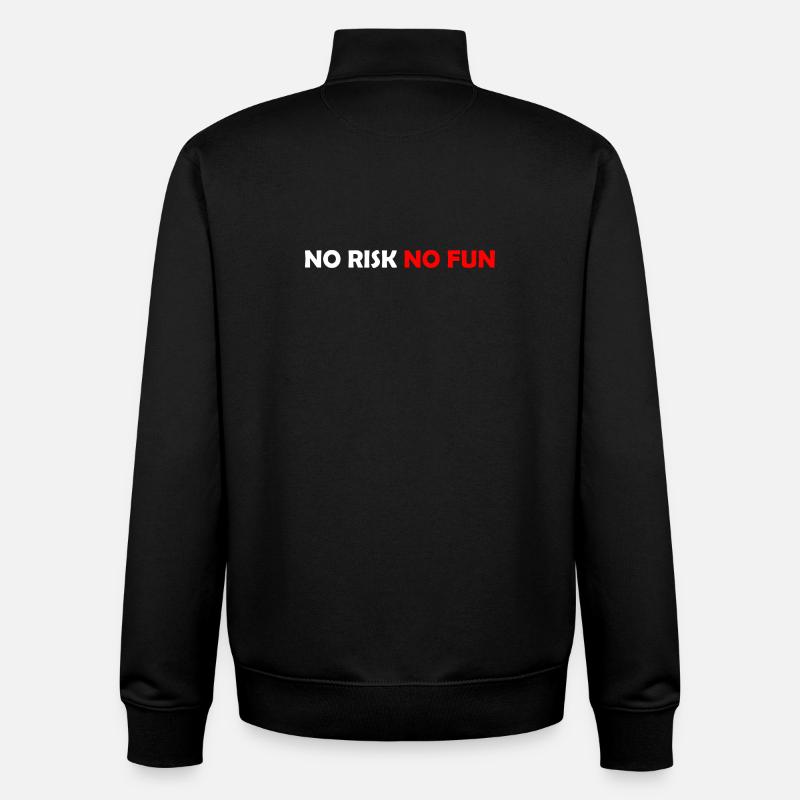 No Risk No Fun - Sweat zippé unisexe en coton bio Stanley/Stella - noir