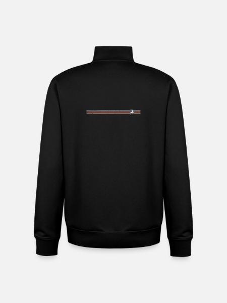 Silhouette de pilote à rayures rétro - Sweat zippé unisexe en coton bio Stanley/Stella - noir
