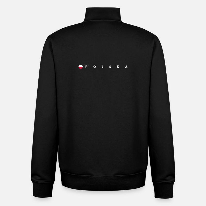 Polska-Flagge - Unisex Organic Zip Sweatshirt von Stanley/Stella - Schwarz