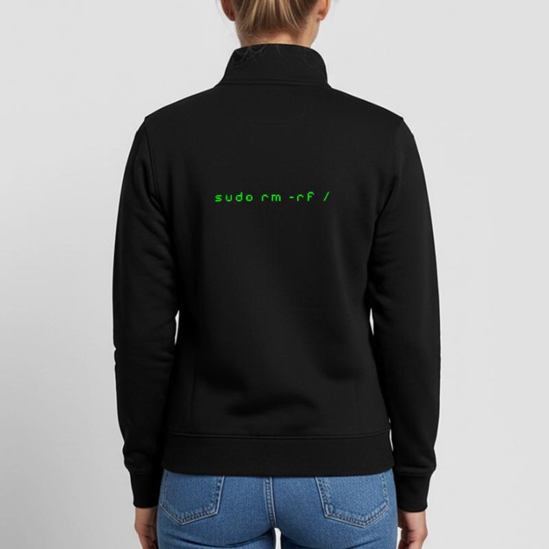 T-shirt Linux rm -rf - Commande Admin Sys & Dév Sweat zippé unisexe en coton bio Stanley/Stella