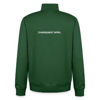Infinite Loading, Humor, Tiredness, Work - Unisex Organic Zip Sweatshirt by Stanley/Stella - bottle green - Back - AI Model Male 185 dark (185cm)