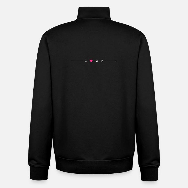 Cœur 2026 - Sweat zippé unisexe en coton bio Stanley/Stella - noir