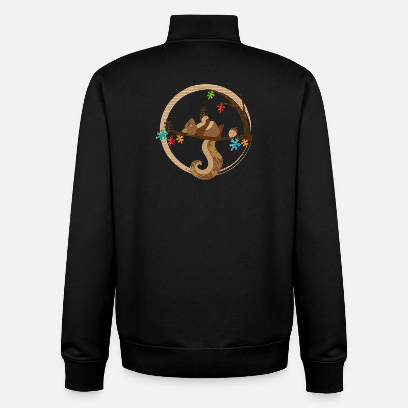 Un écureuil endormi - Sweat zippé unisexe en coton bio Stanley/Stella - noir