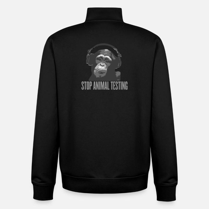 Stop Animal Testing by wam - Unisex Organic Zip Sweatshirt von Stanley/Stella - Schwarz
