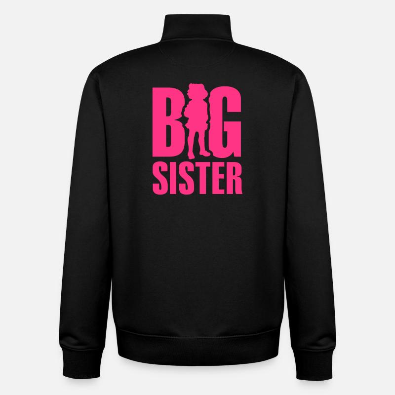 Große Schwester - Unisex Organic Zip Sweatshirt von Stanley/Stella - Schwarz
