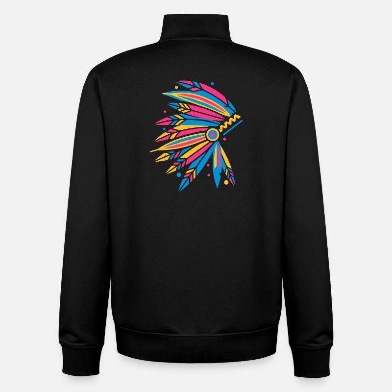 Kopfschmuck Häuptling - Unisex Organic Zip Sweatshirt von Stanley/Stella - Schwarz