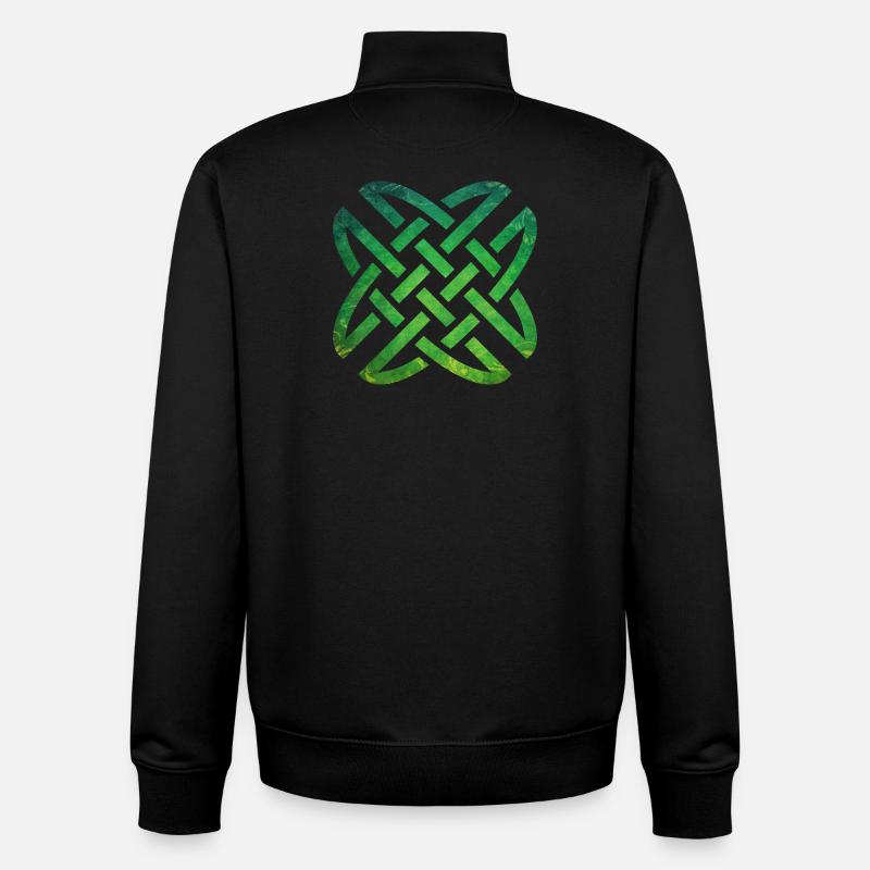 Celtic Knot - Sweat zippé unisexe en coton bio Stanley/Stella - noir