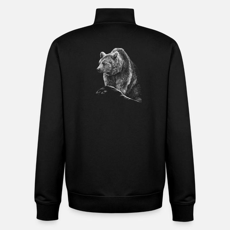 Bär - Unisex Organic Zip Sweatshirt von Stanley/Stella - Schwarz