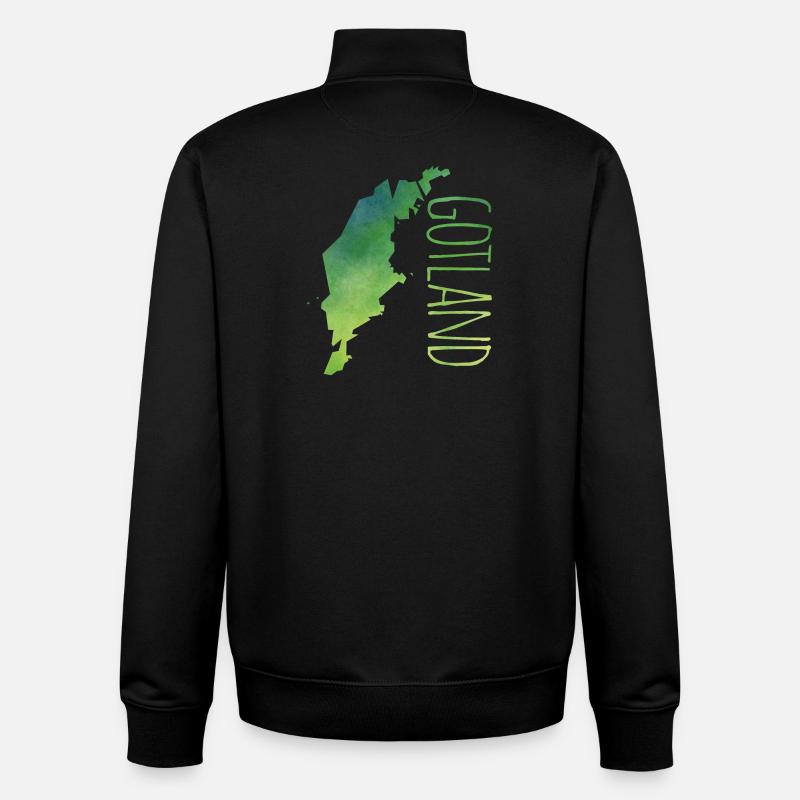 Gotland - Sweat zippé unisexe en coton bio Stanley/Stella - noir