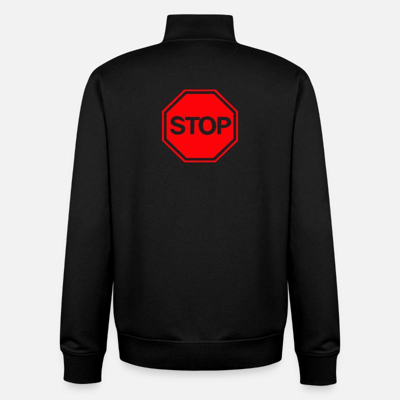 Stop - Unisex Organic Zip Sweatshirt by Stanley/Stella - black
