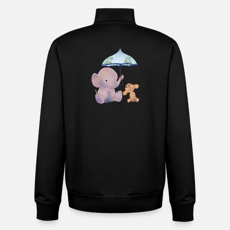 Maus und Elefant - Unisex Organic Zip Sweatshirt von Stanley/Stella - Schwarz