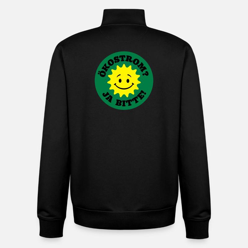 ökostrom ja bitte, atomkraft nein danke, bio öko - Unisex Organic Zip Sweatshirt von Stanley/Stella - Schwarz
