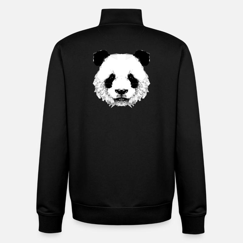 Geometrischer Panda - Unisex Organic Zip Sweatshirt von Stanley/Stella - Schwarz