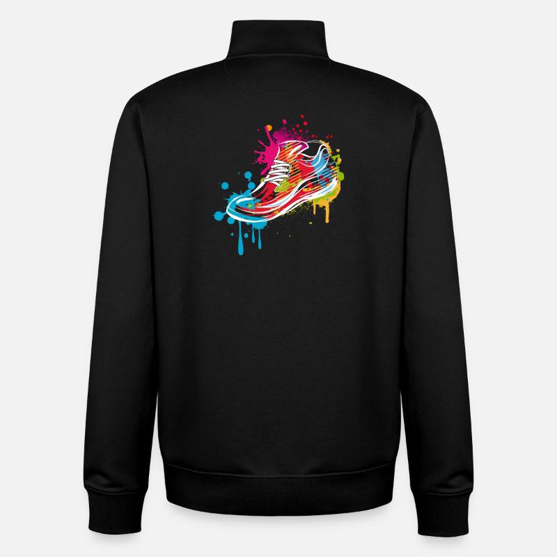 Graffiti Sneaker - Sweat zippé unisexe en coton bio Stanley/Stella - noir