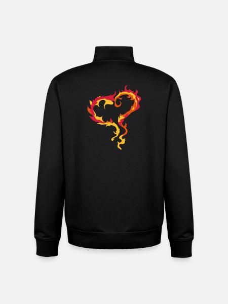 Heart of Flames - Unisex Organic Zip Sweatshirt by Stanley/Stella - black