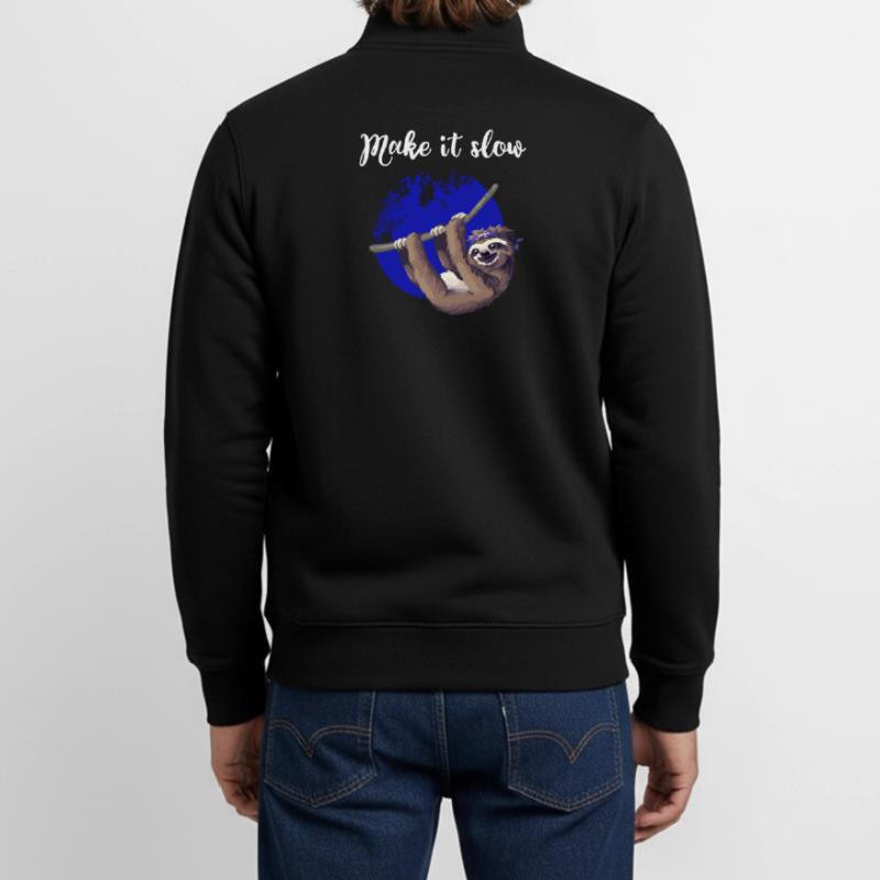 sloth make it slow sloth slow nerd pc chill Unisex Organic Zip Sweatshirt by Stanley/Stella