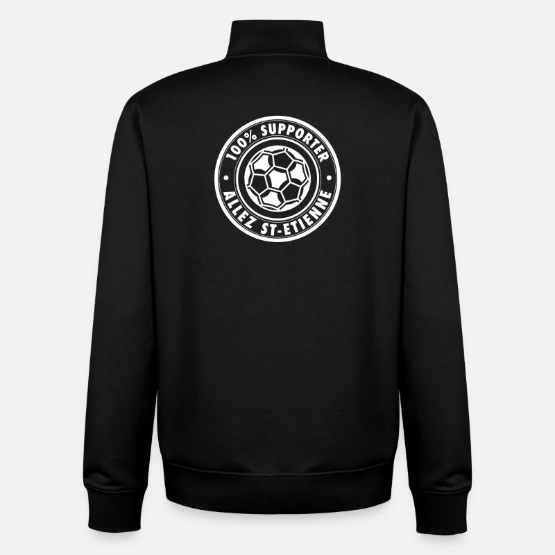 100 percent SUPPORT ST-ETIENNE - Unisex Organic Zip Sweatshirt by Stanley/Stella - black