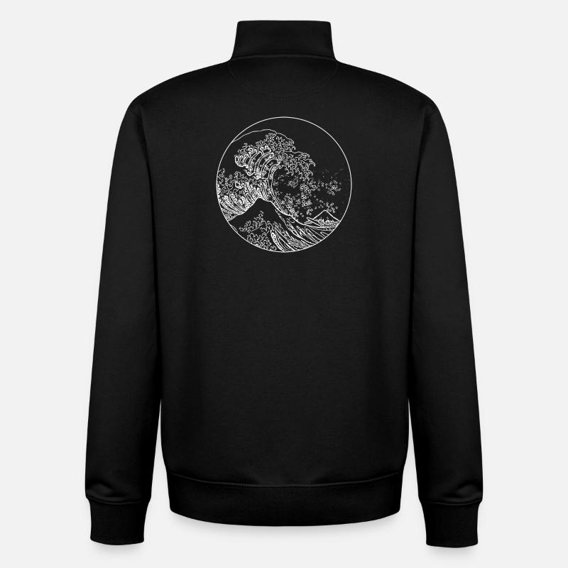 vague blanc - Sweat zippé unisexe en coton bio Stanley/Stella - noir