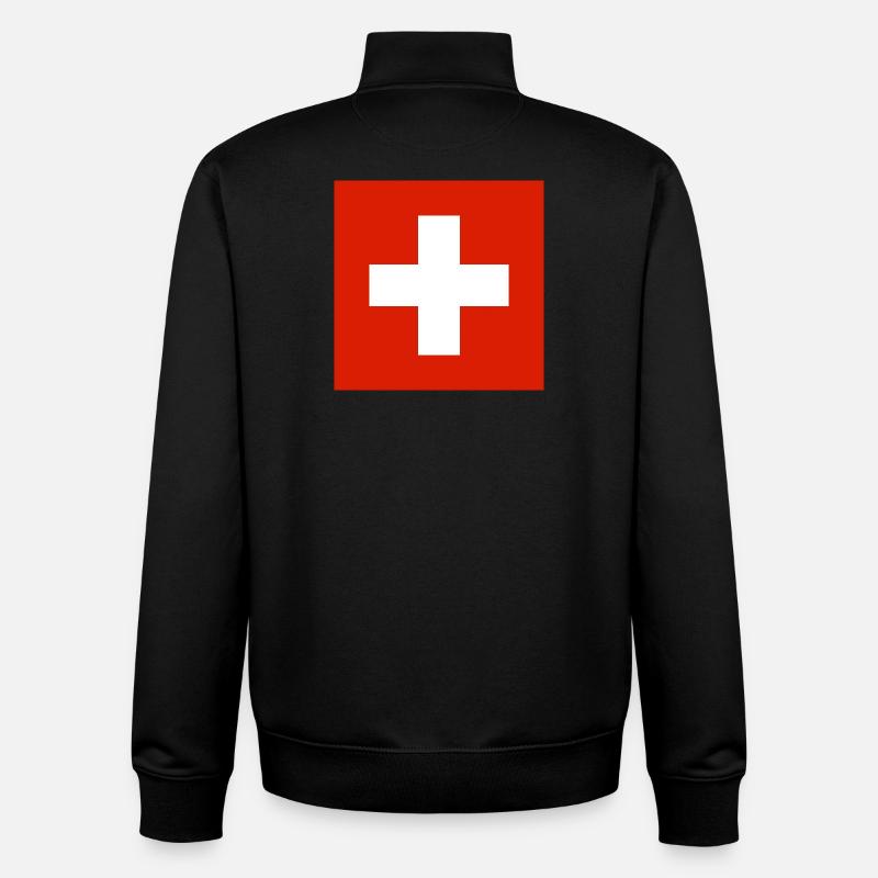 Schweiz - Unisex Organic Zip Sweatshirt von Stanley/Stella - Schwarz