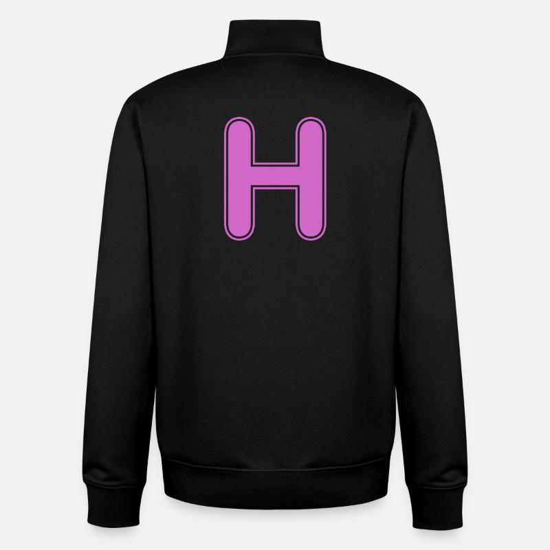 H Buchstabe Alphabet Name Buchstabieren Geschenk - Unisex Organic Zip Sweatshirt von Stanley/Stella - Schwarz