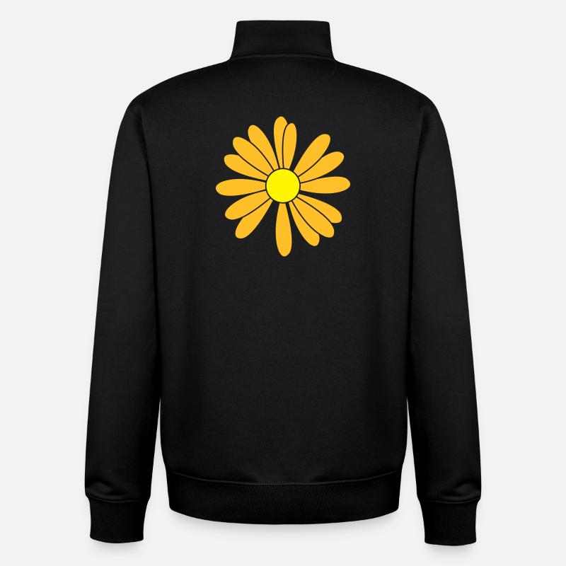 Patch de fleurs - Sweat zippé unisexe en coton bio Stanley/Stella - noir