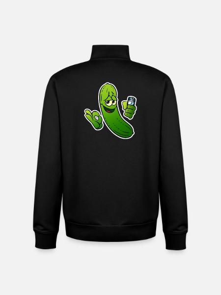 Gurkenheld Cartoon - Unisex Organic Zip Sweatshirt von Stanley/Stella - Schwarz