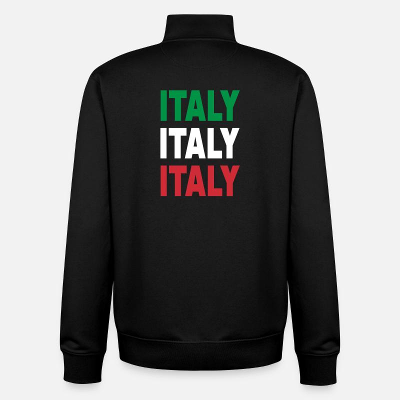 Italie / Cadeau / Idée cadeau - Sweat zippé unisexe en coton bio Stanley/Stella - noir
