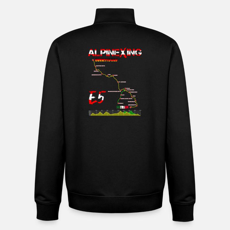 E5 Oberstdorf Merano - Sweat zippé unisexe en coton bio Stanley/Stella - noir