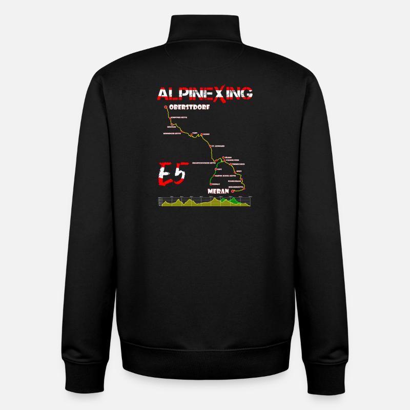E5 Oberstdorf Merano - Sweat zippé unisexe en coton bio Stanley/Stella - noir