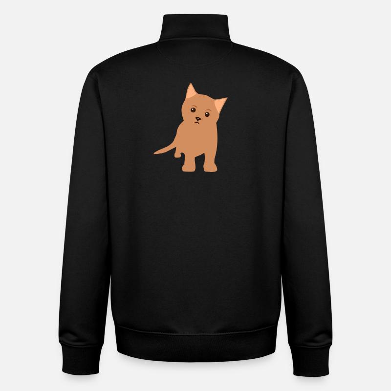 Brown kitten - Unisex Organic Zip Sweatshirt by Stanley/Stella - black