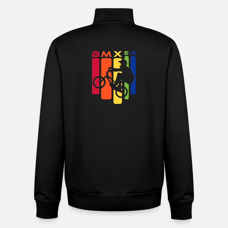 BMX Rainbow Stunt Silhouette - Unisex Organic Zip Sweatshirt von Stanley/Stella - Schwarz