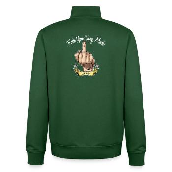 Fuck you very much - Unisex Organic Zip Sweatshirt von Stanley/Stella - Flaschengrün - Hinten - AI Model Male 185 dark (185cm)
