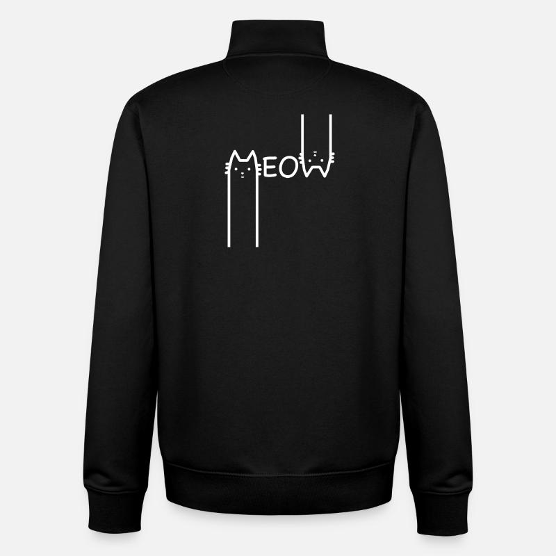 cat - Unisex Organic Zip Sweatshirt by Stanley/Stella - black