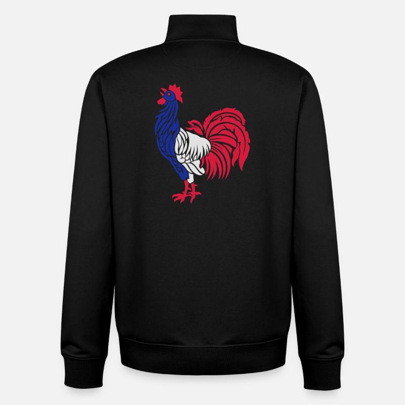 coq flexo - Sweat zippé unisexe en coton bio Stanley/Stella - noir