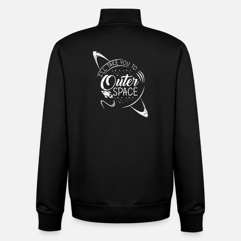 Space Space Rocket Weightless Planet - Unisex Organic Zip Sweatshirt by Stanley/Stella - black