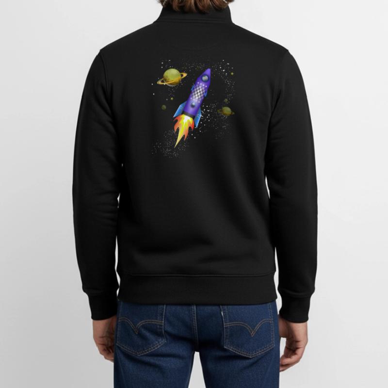 Fusée dans l'espace Sweat zippé unisexe en coton bio Stanley/Stella