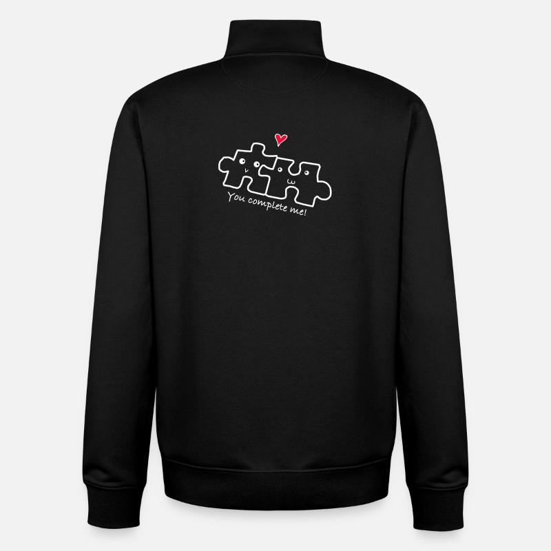 Amour relation couple - Sweat zippé unisexe en coton bio Stanley/Stella - noir