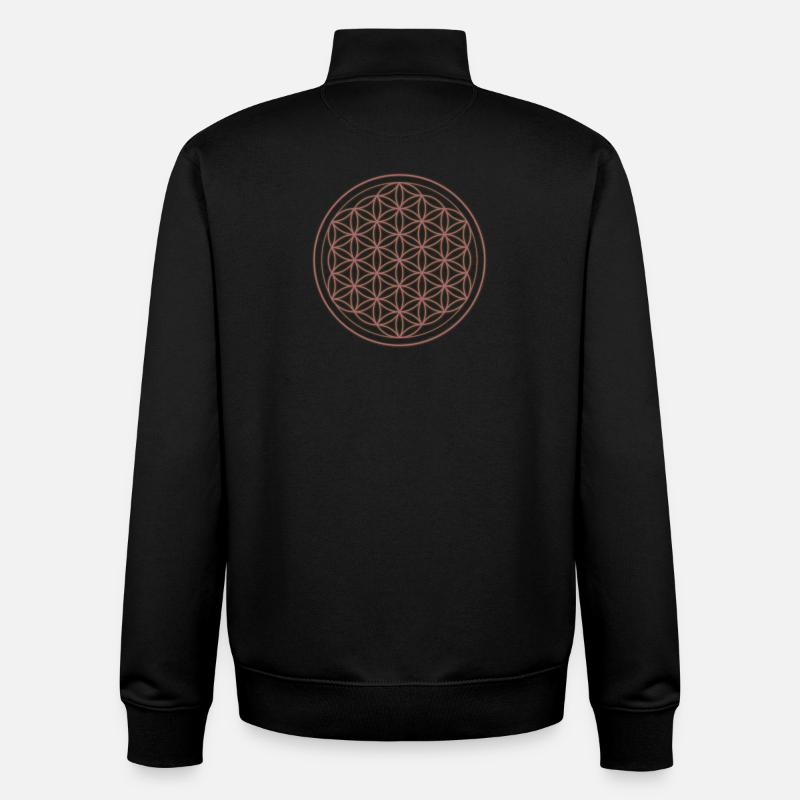 Blume des Lebens Muster Neon - Unisex Organic Zip Sweatshirt von Stanley/Stella - Schwarz
