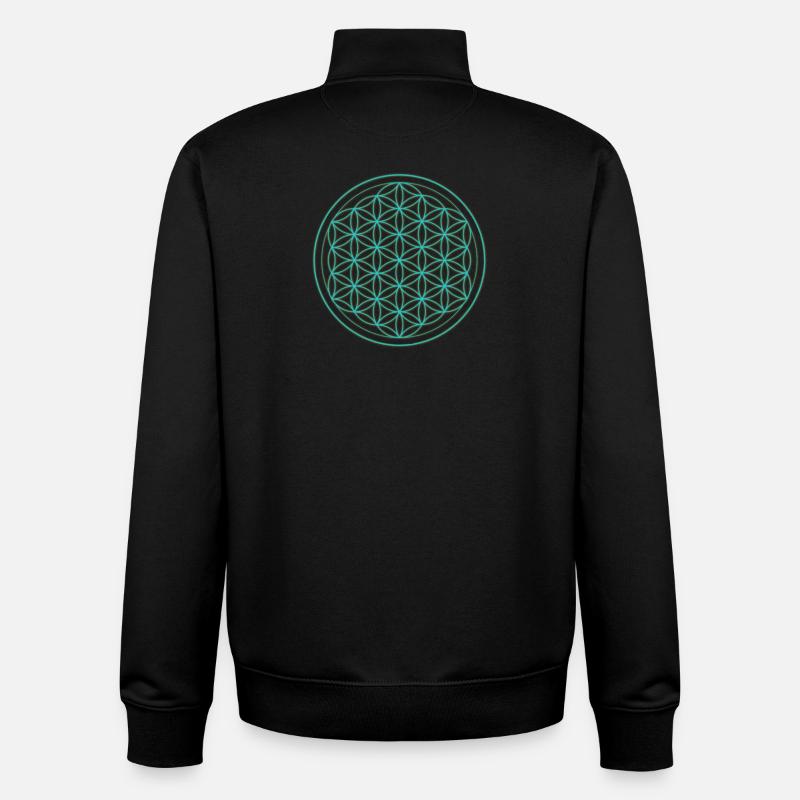 Blume des Lebens Neon Muster - Unisex Organic Zip Sweatshirt von Stanley/Stella - Schwarz