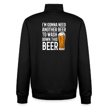 Chemise de bière drôle - Sweat zippé unisexe en coton bio Stanley/Stella - noir - Dos - AI Model Male 185 light (185cm)
