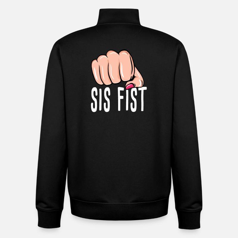 Fist - Sister Fist - Boîte - Boxe - Sweat zippé unisexe en coton bio Stanley/Stella - noir