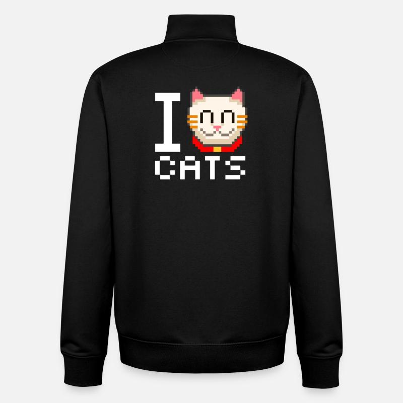 I Love Cats - Unisex Organic Zip Sweatshirt von Stanley/Stella - Schwarz