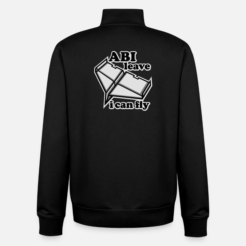 abitur flugzeug schulabschluss - Unisex Organic Zip Sweatshirt von Stanley/Stella - Schwarz