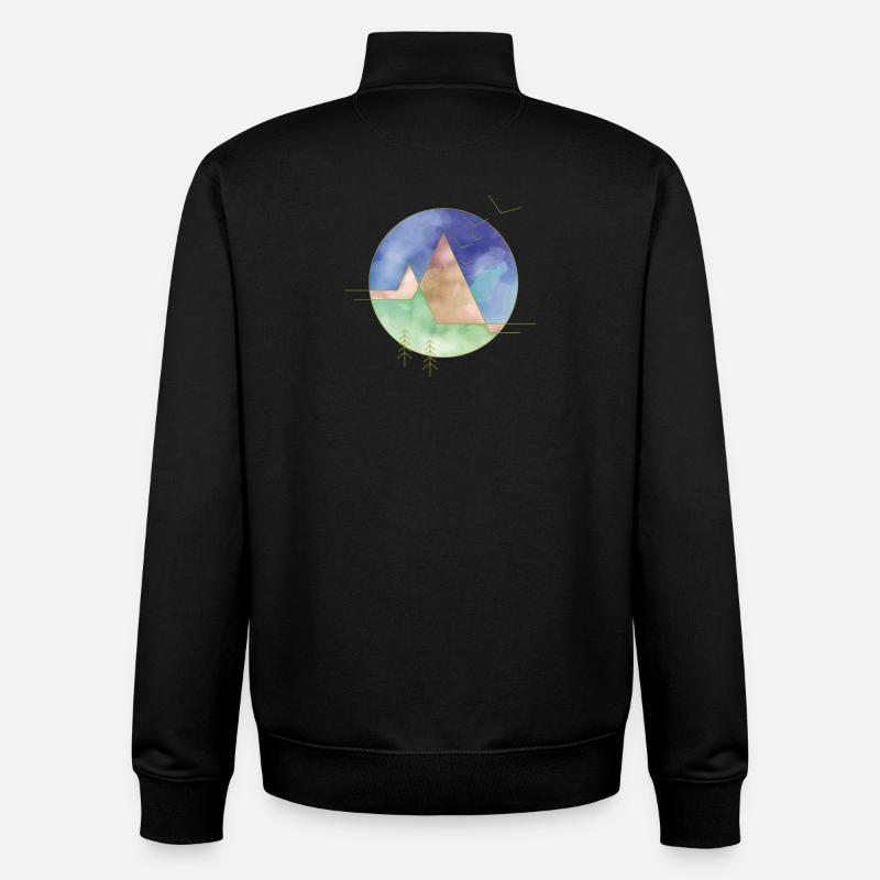 Nature abstraite - Sweat zippé unisexe en coton bio Stanley/Stella - noir