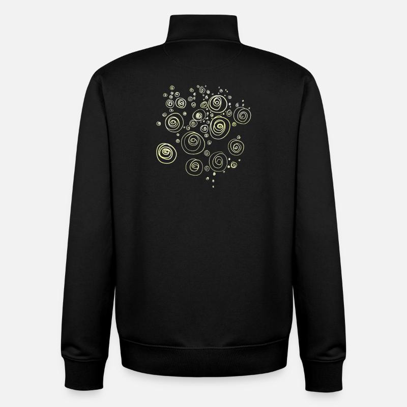 Coquillages / Spirales Abstrait - Sweat zippé unisexe en coton bio Stanley/Stella - noir