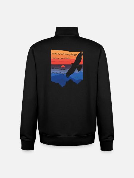 Isaiah 40:31 / Bible verse - Unisex Organic Zip Sweatshirt by Stanley/Stella - black
