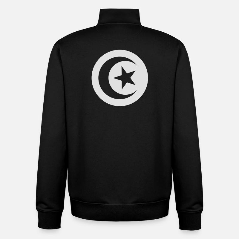 Drapeau tunisien - Sweat zippé unisexe en coton bio Stanley/Stella - noir
