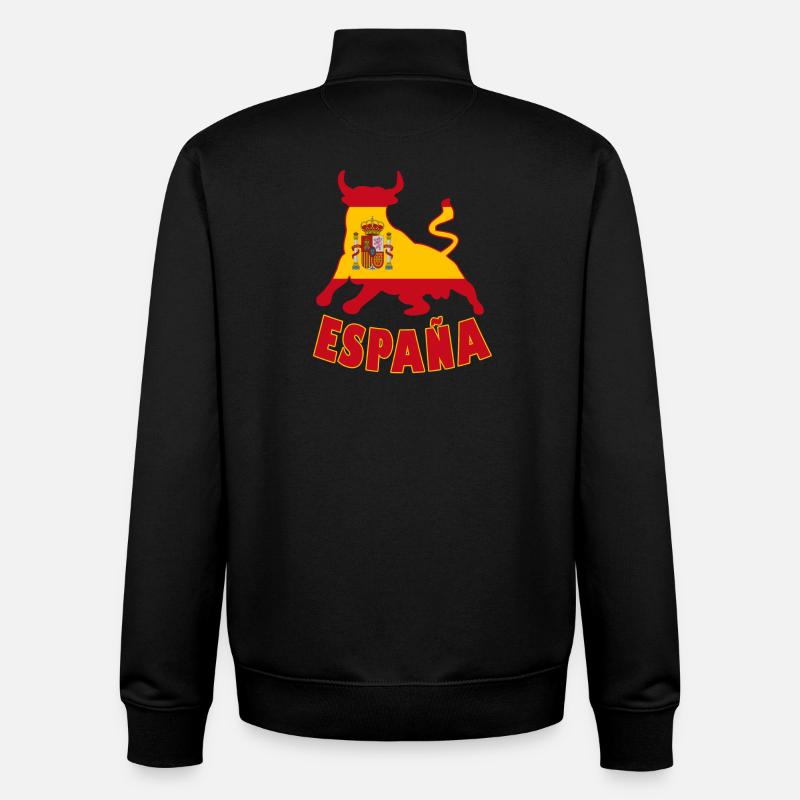 Spanien / Espana Stier Flagge Geschenk - Unisex Organic Zip Sweatshirt von Stanley/Stella - Schwarz