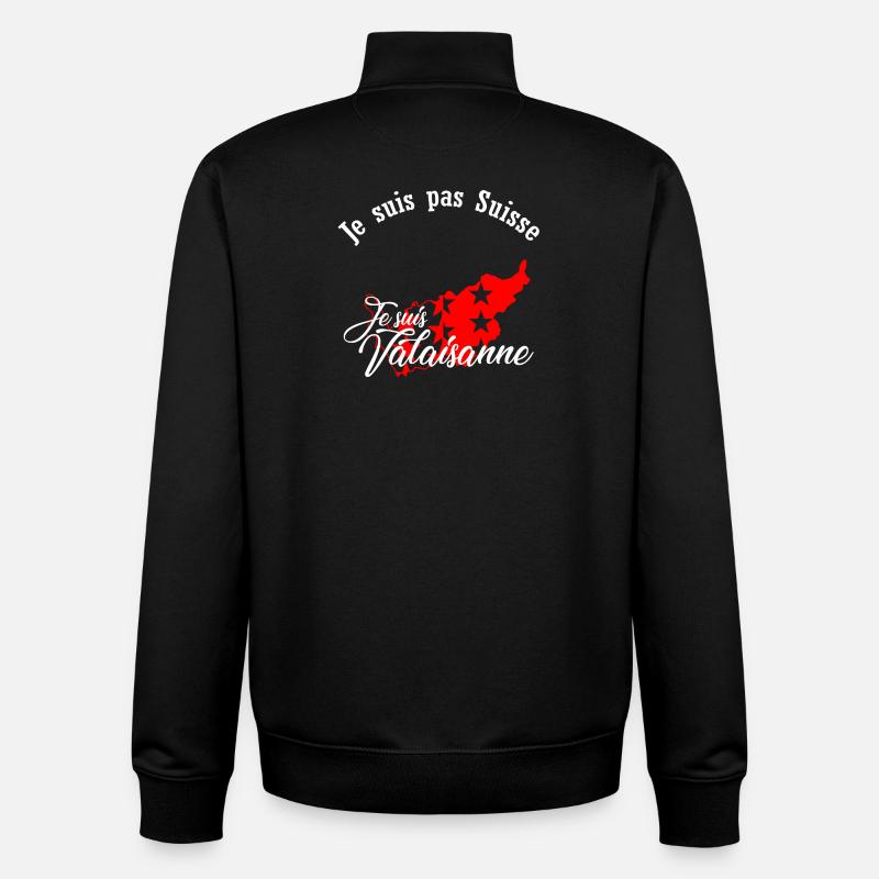 I am from Valais - Unisex Organic Zip Sweatshirt by Stanley/Stella - black